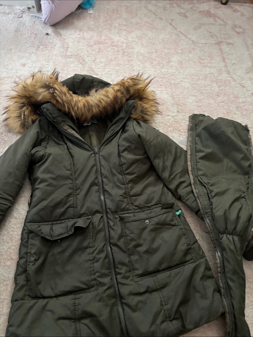 Modern Eternity 3in1 Maternity Puffer Coat with Faux Fur Hood Trim